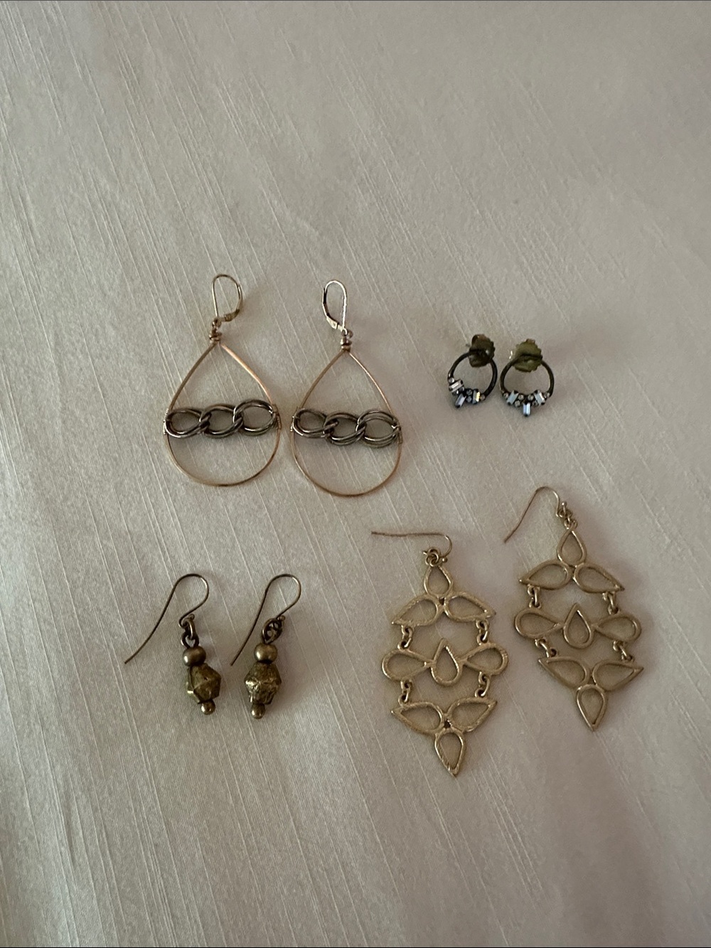 Gold-Tone Mixed Earrings Set - Elegant Women’s Jewelry